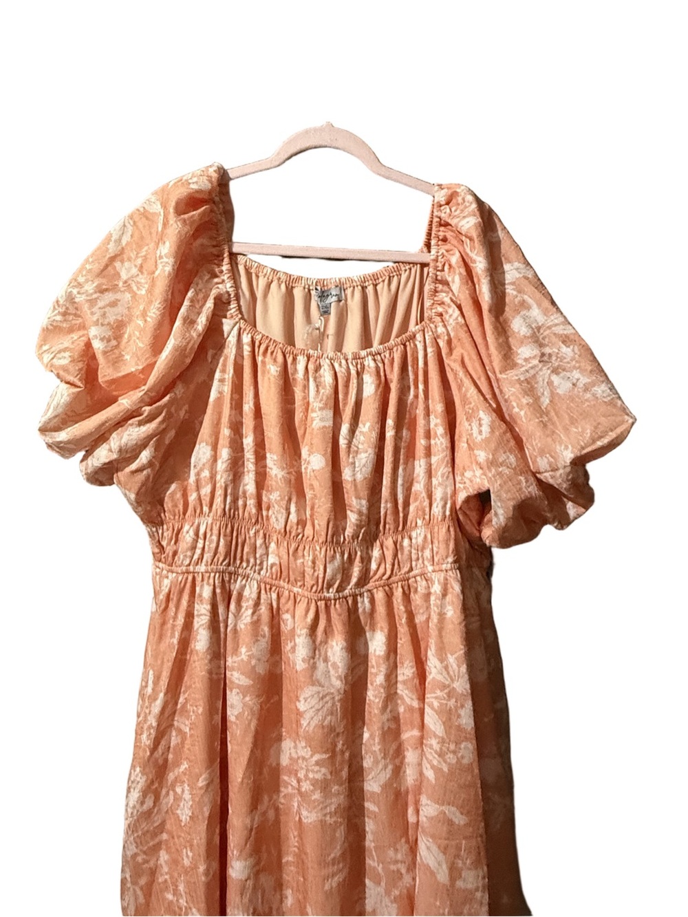 NWT Bella Mimi Peach Floral Puff-Sleeve Maxi Dress plus sizes varied  🌸 BRB SL 6 - Picture 7 of 7